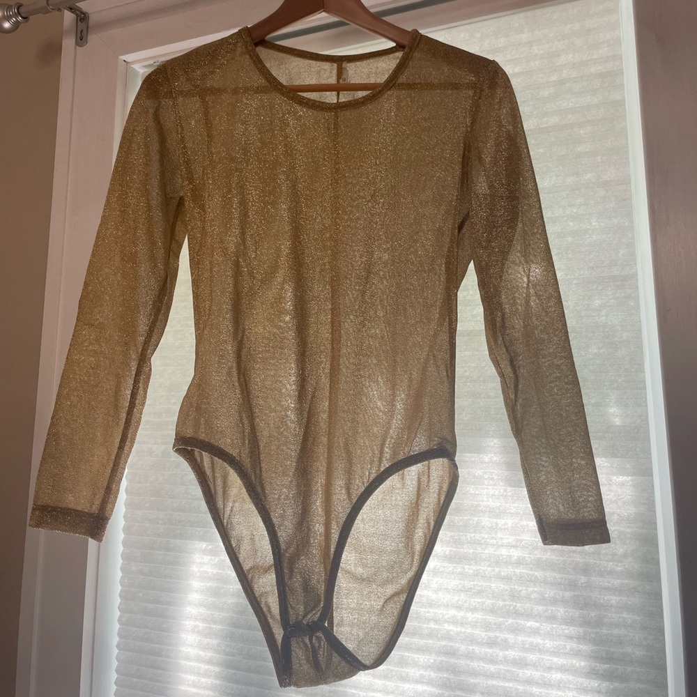 Vintage 80's Golden Metallic Bodysuit